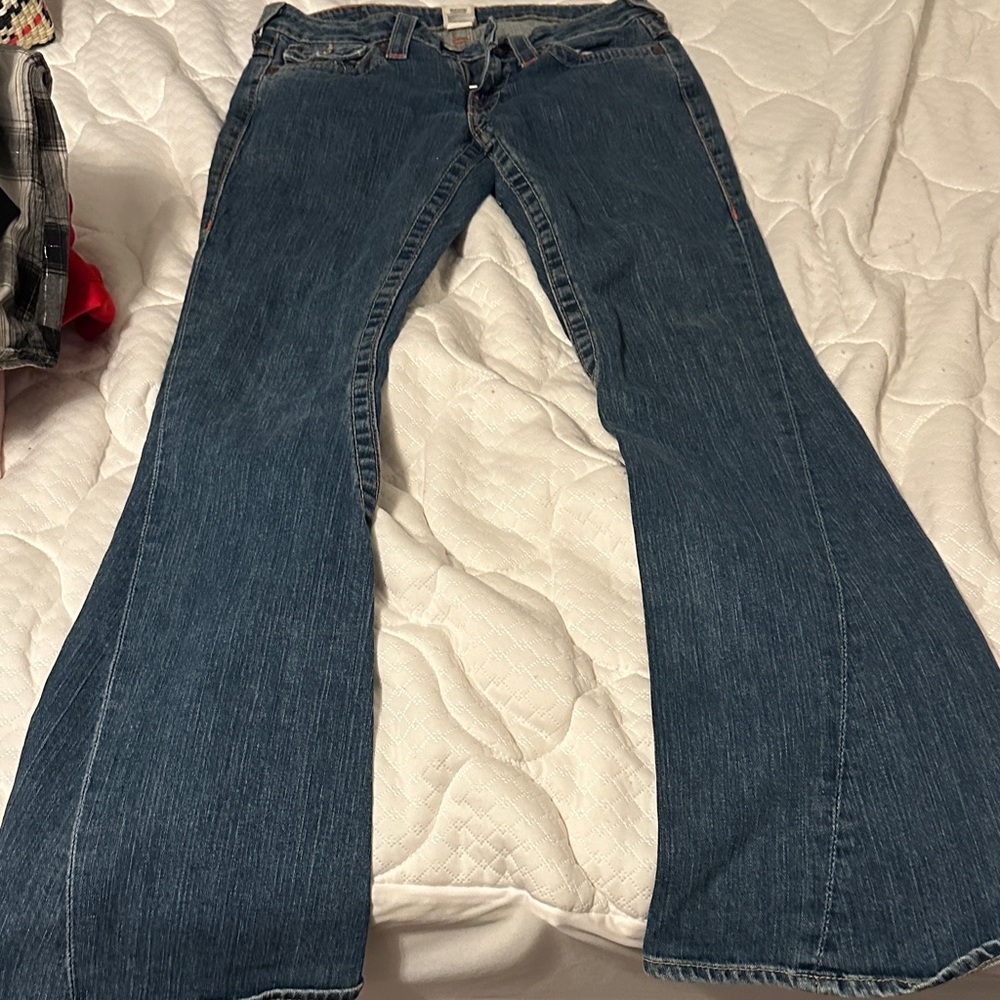 True Religion Indigo Wide Leg Jeans